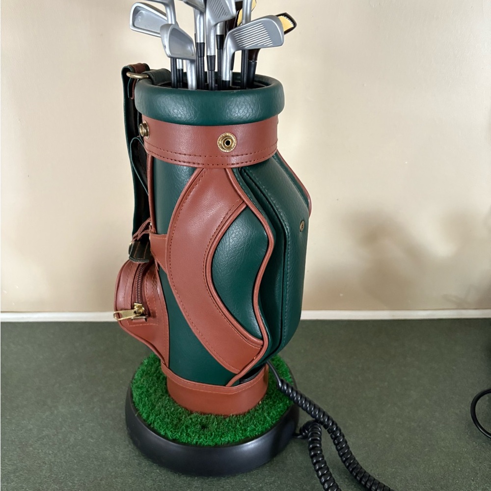 Green and Brown Telephone Golf Club Set with Bag